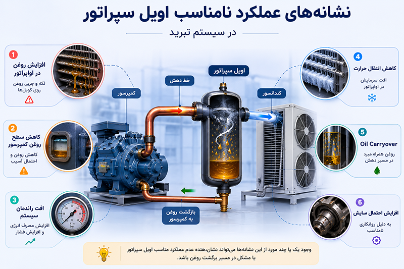 علائم عملکرد نامناسب اویل سپراتور