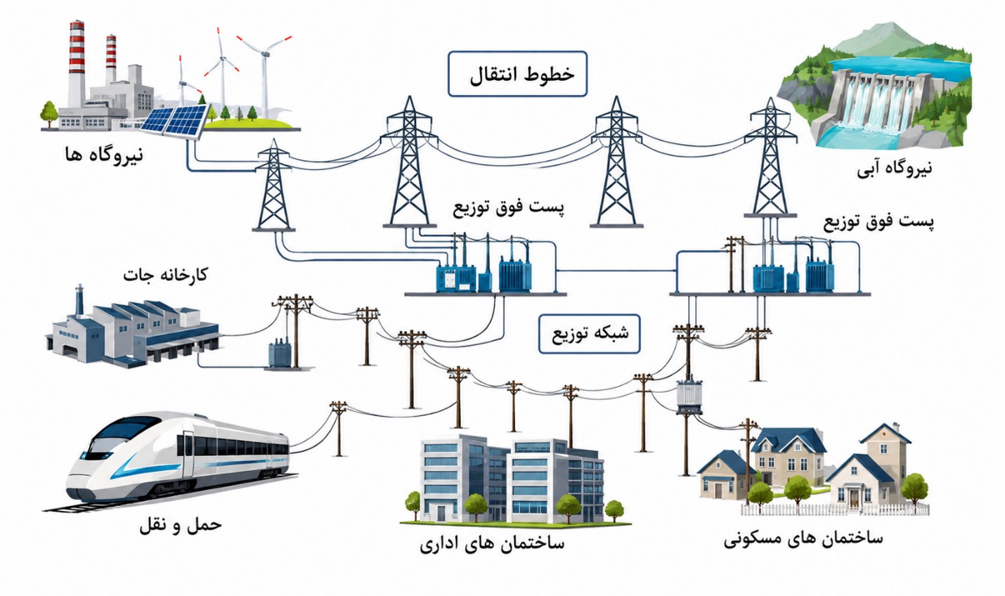 ساختار کلی شبکه توزیع الکتریکی